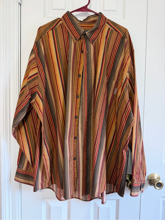 Woolrich Other - Woolrich Men’s 2XL Brown Southwest Stripe Button Front Shirt Outdoor Hiking